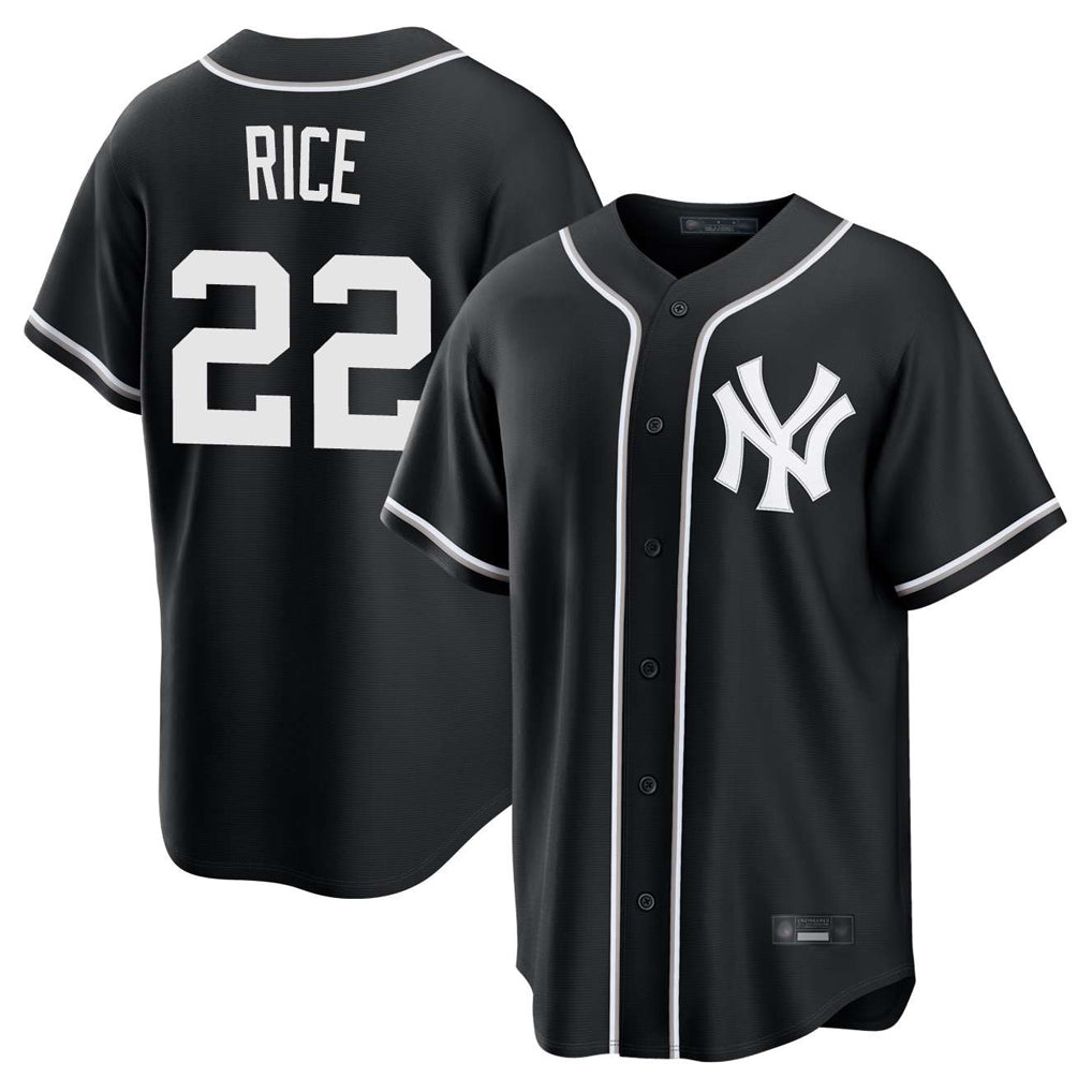 Elroe NY.Yankees #22 Ben Rice Player Black Out Game Home Stitched Jerseys