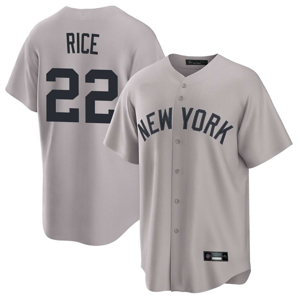 Elroe NY.Yankees #22 Ben Rice Player Gray Game Home Stitched Jerseys