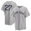 Elroe NY.Yankees #27 Giancarlo Stanton Player Gray Field of Dreams Game Stitched Jerseys