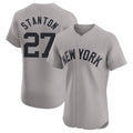 Elroe NY.Yankees #27 Giancarlo Stanton Player Gray Limited Elite Home Stitched Jerseys
