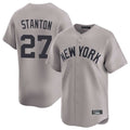 Elroe NY.Yankees #27 Giancarlo Stanton Player Gray Limited Home Stitched Jerseys