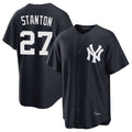 Elroe NY.Yankees #27 Giancarlo Stanton Player Navy Game Stitched Jerseys