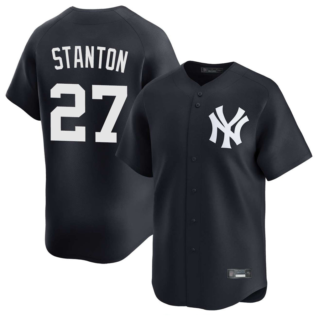 Elroe NY.Yankees #27 Giancarlo Stanton Player Navy Limited Home Stitched Jerseys