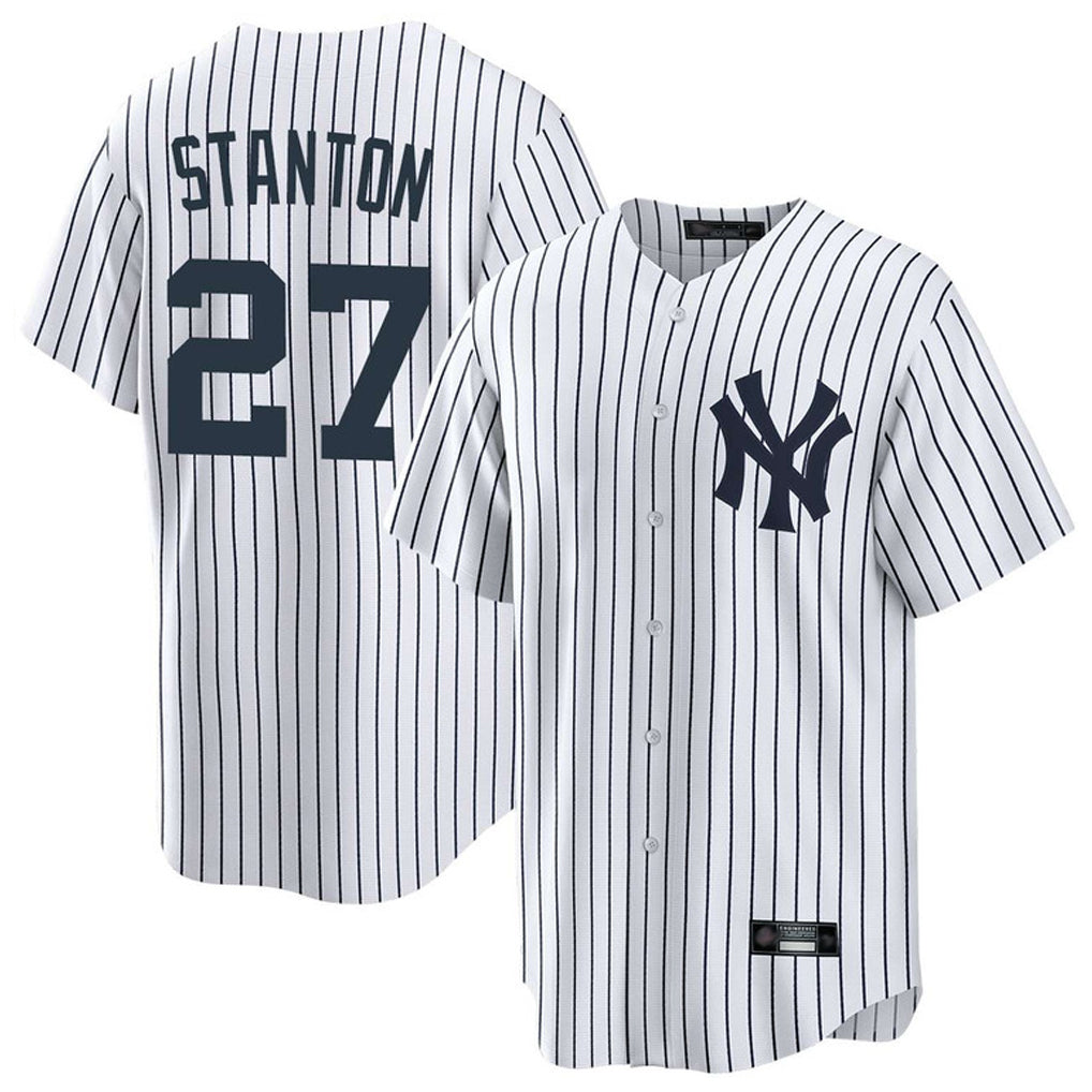 Elroe NY.Yankees #27 Giancarlo Stanton Player White Game Home Stitched Jerseys