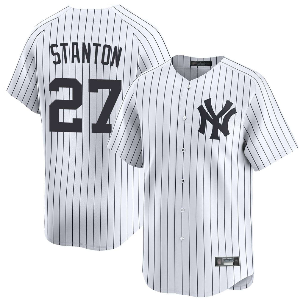 Elroe NY.Yankees #27 Giancarlo Stanton Player White Limited Home Stitched Jerseys
