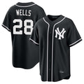 Elroe NY.Yankees #28 Austin Wells Player Black Out Game Home Stitched Jerseys