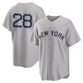 Elroe NY.Yankees #28 Austin Wells Player Gray Field of Dreams Game Stitched Jerseys