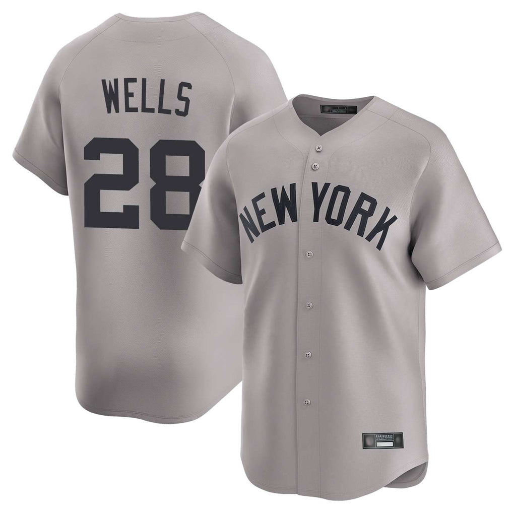 Elroe NY.Yankees #28 Austin Wells Player Gray Limited Home Stitched Jerseys