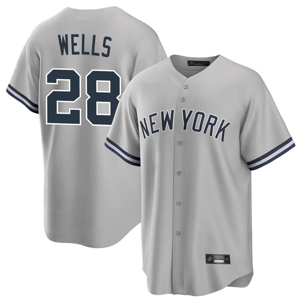 Elroe NY.Yankees #28 Austin Wells Player Gray Road Game Stitched Jerseys