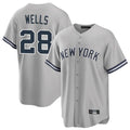 Elroe NY.Yankees #28 Austin Wells Player Gray Road Game Stitched Jerseys