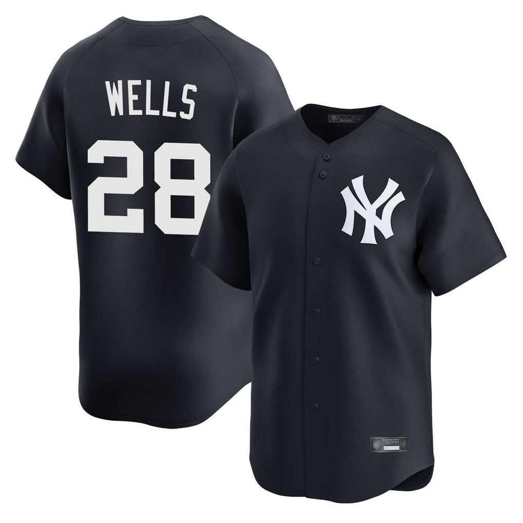 Elroe NY.Yankees #28 Austin Wells Player Navy Alternate Limited Home Stitched Jerseys
