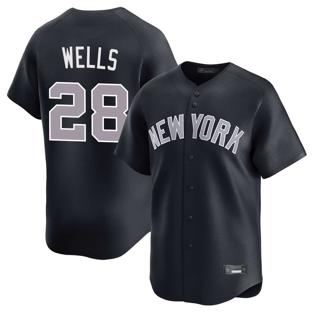 Elroe NY.Yankees #28 Austin Wells Player Navy Limited Home Stitched Jerseys