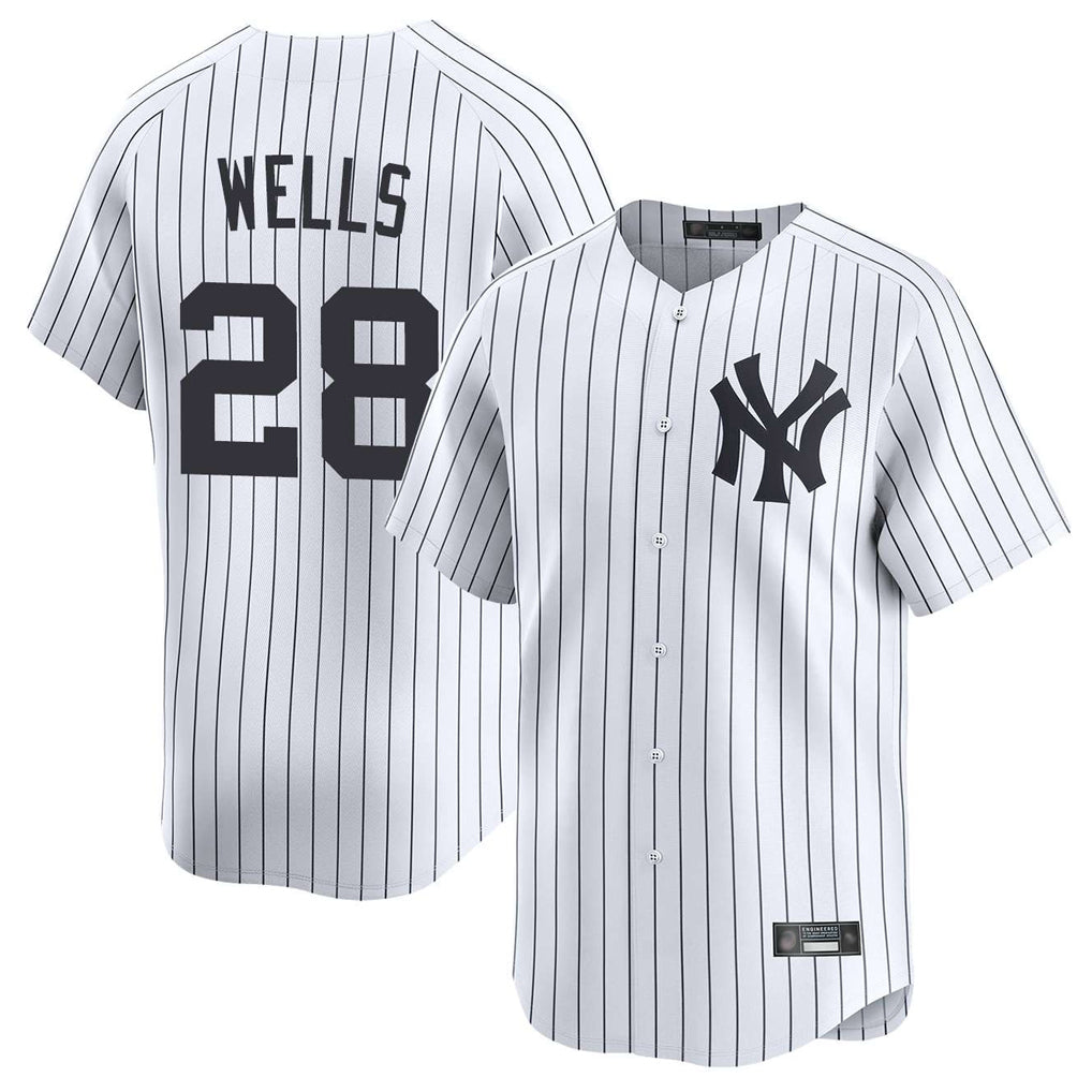 Elroe NY.Yankees #28 Austin Wells Player White Limited Home Stitched Jerseys