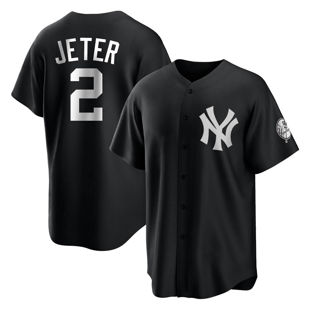 Elroe NY.Yankees #2 Derek Jeter Player Black Game Stitched Jerseys