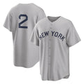 Elroe NY.Yankees #2 Derek Jeter Player Gray Field of Dreams Game Stitched Jerseys