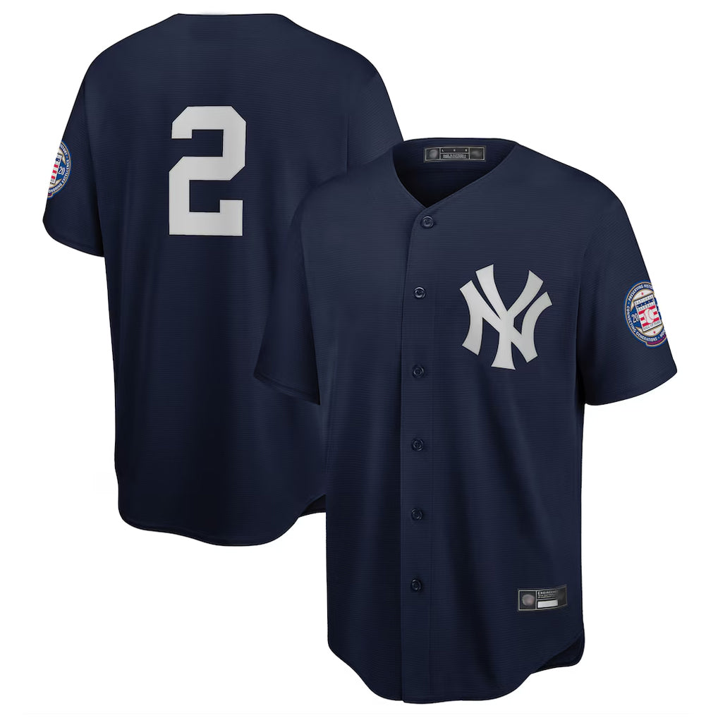 Elroe NY.Yankees #2 Derek Jeter Player Navy 2020 Hall of Fame Induction Limited Stitched Jerseys