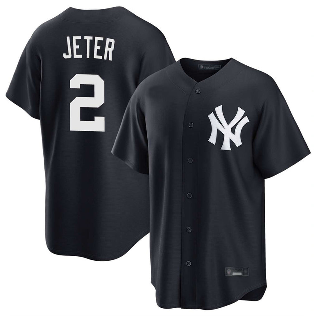 Elroe NY.Yankees #2 Derek Jeter Player Navy Game Stitched Jerseys
