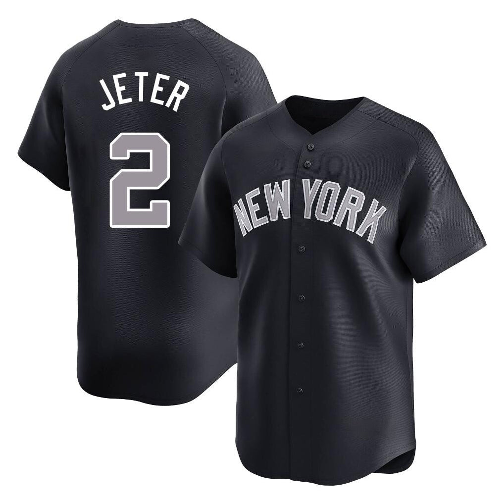 Elroe NY.Yankees #2 Derek Jeter Player Navy Limited Game Stitched Jerseys