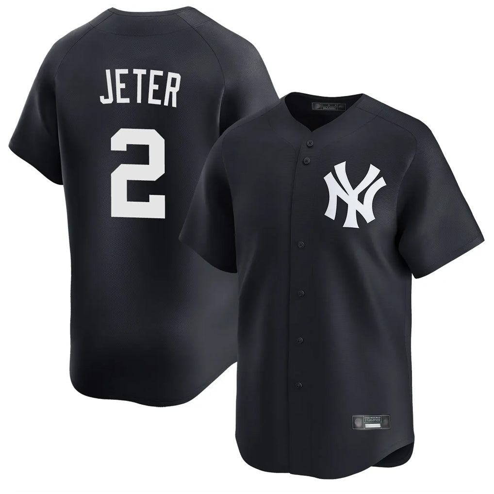 Elroe NY.Yankees #2 Derek Jeter Player Navy Limited Home Stitched Jerseys
