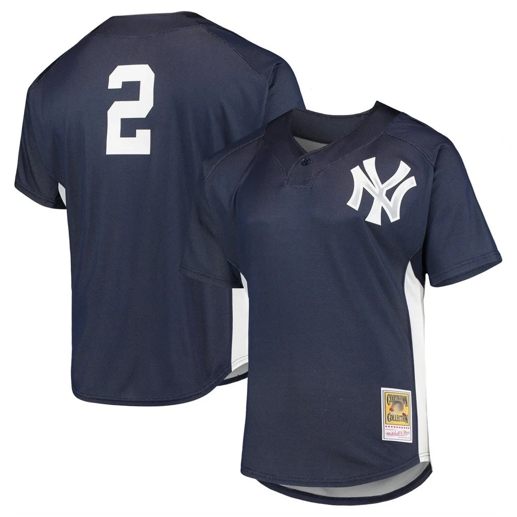 Elroe NY.Yankees #2 Derek Jeter Player Navy Mitchell & Ness Limited Stitched Jerseys