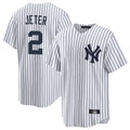 Elroe NY.Yankees #2 Derek Jeter Player White Game Home Stitched Jerseys