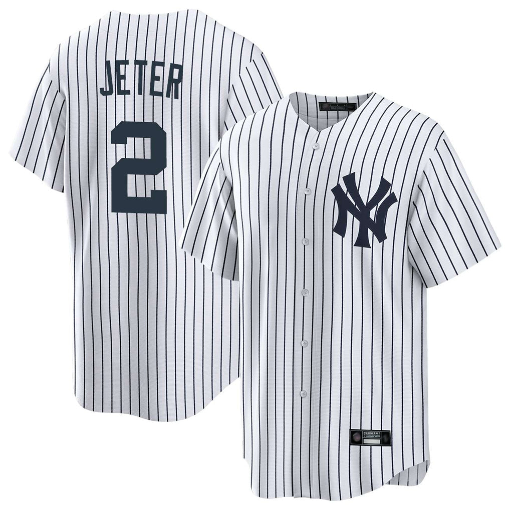 Elroe NY.Yankees #2 Derek Jeter Player White Game Home Stitched Jerseys