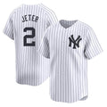 Elroe NY.Yankees #2 Derek Jeter Player White Limited Home Stitched Jerseys