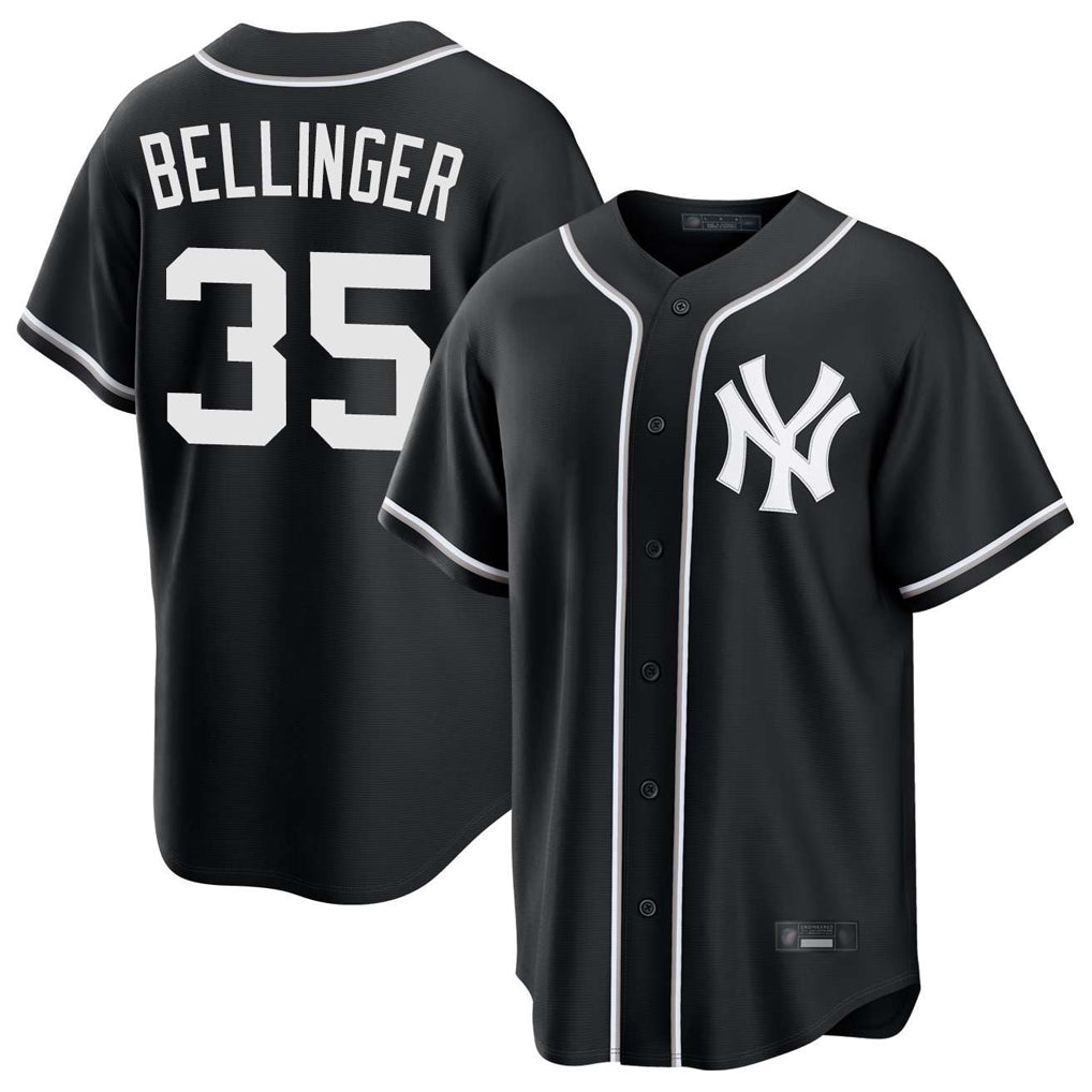 Elroe NY.Yankees #35 Cody Bellinger Player Black Out Game Stitched Jerseys