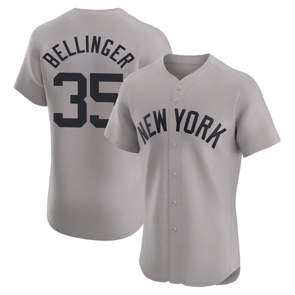 Elroe NY.Yankees #35 Cody Bellinger Player Gray Limited Elite Home Stitched Jerseys