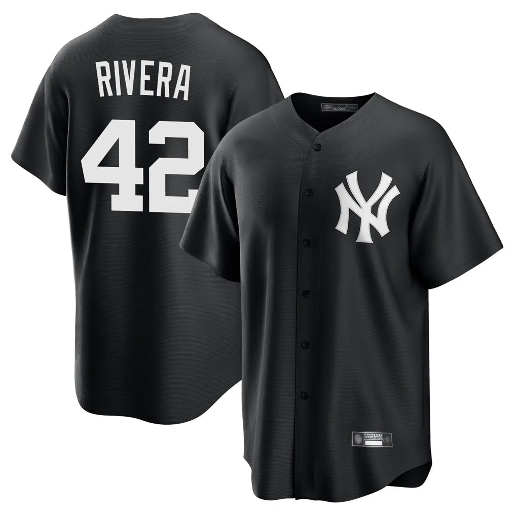 Elroe NY.Yankees #42 Mariano Rivera Player Black Game Stitched Jerseys