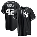 Elroe NY.Yankees #42 Mariano Rivera Player Black Out Game Home Stitched Jerseys