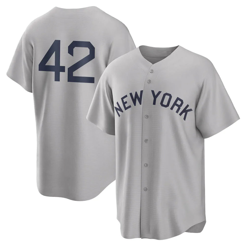 Elroe NY.Yankees #42 Mariano Rivera Player Gray Field of Dreams Game Stitched Jerseys