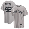 Elroe NY.Yankees #42 Mariano Rivera Player Gray Game Home Stitched Jerseys