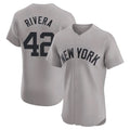 Elroe NY.Yankees #42 Mariano Rivera Player Gray Limited Elite Home Stitched Jerseys