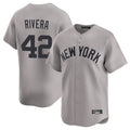 Elroe NY.Yankees #42 Mariano Rivera Player Gray Limited Home Stitched Jerseys