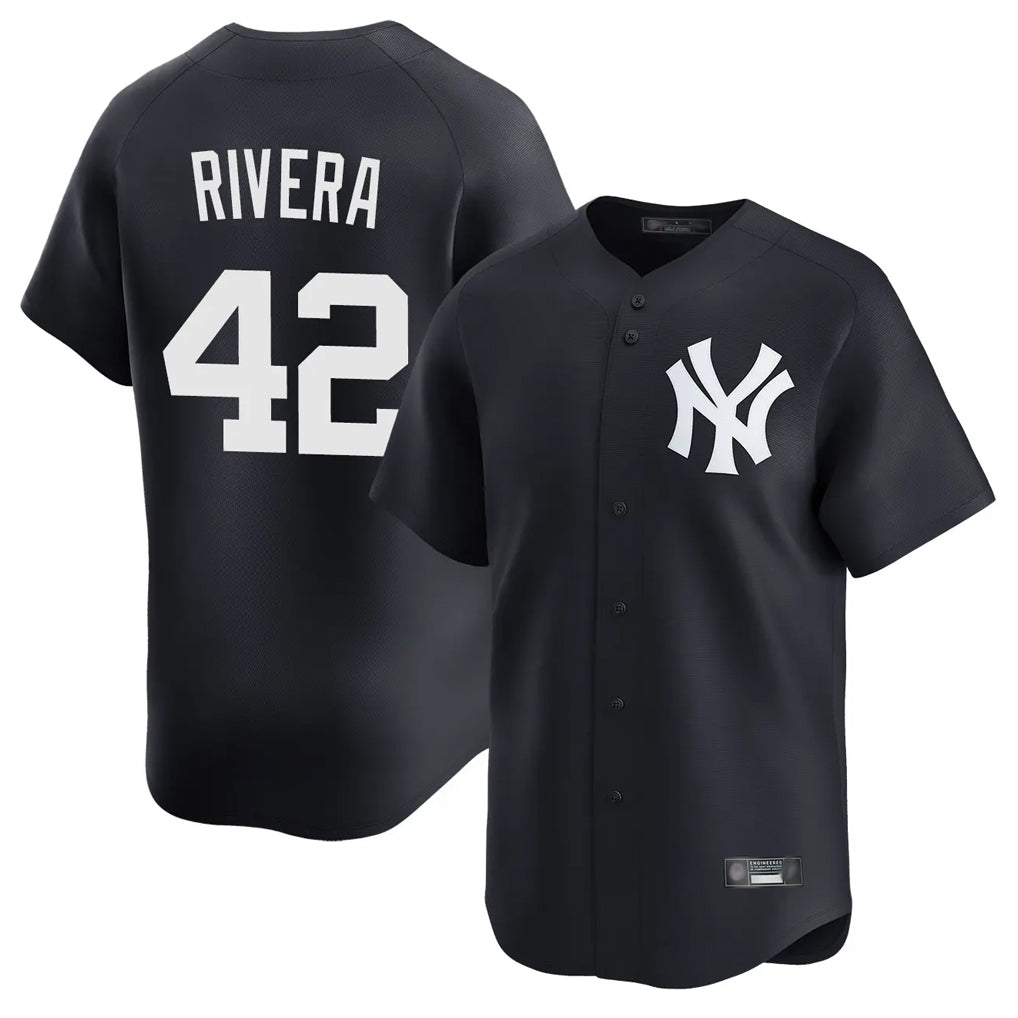 Elroe NY.Yankees #42 Mariano Rivera Player Navy Alternate Limited Home Stitched Jerseys