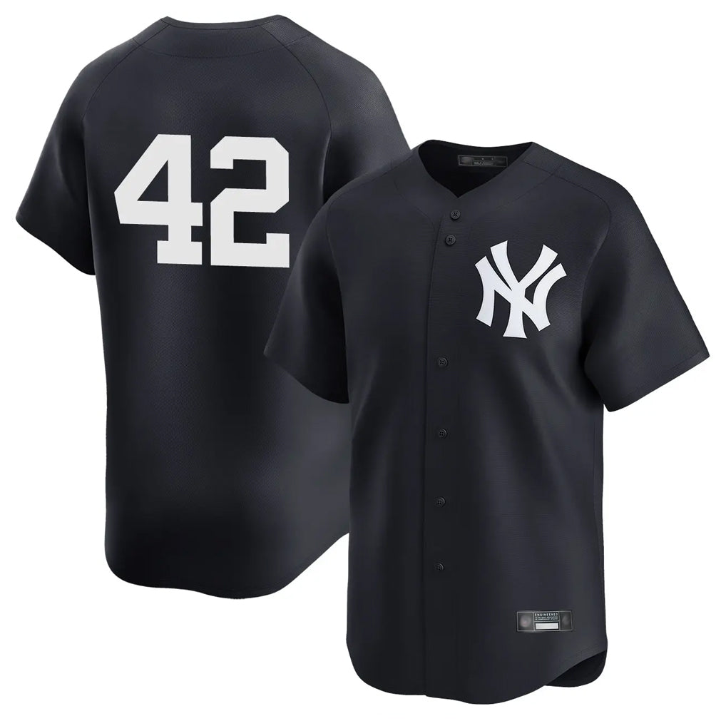 Elroe NY.Yankees #42 Mariano Rivera Player Navy Alternate Limited Stitched Jerseys