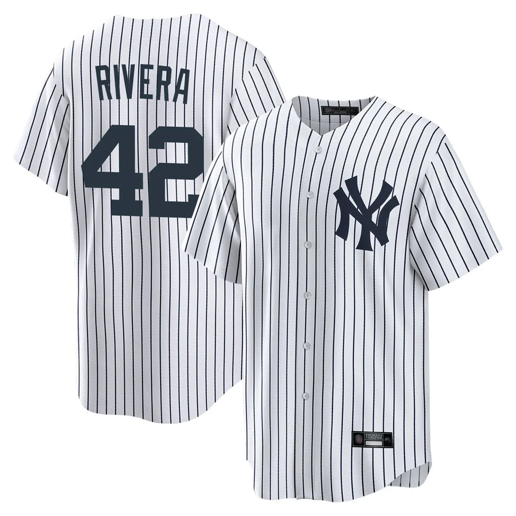 Elroe NY.Yankees #42 Mariano Rivera Player White Game Home Stitched Jerseys