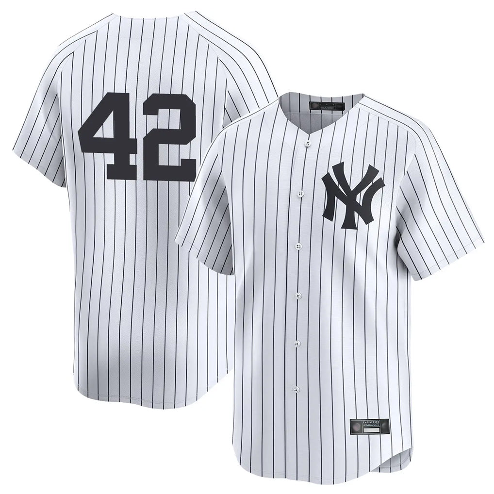 Elroe NY.Yankees #42 Mariano Rivera Player White Limited Stitched Jerseys