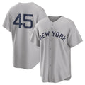 Elroe NY.Yankees #45 Gerrit Cole Player Gray Field of Dreams Game Stitched Jerseys