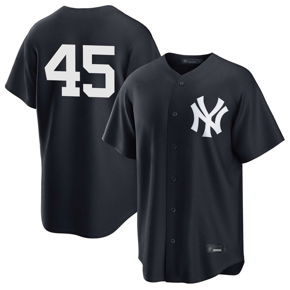 Elroe NNY.Yankees #45 Gerrit Cole Player Navy Game Stitched Jerseys