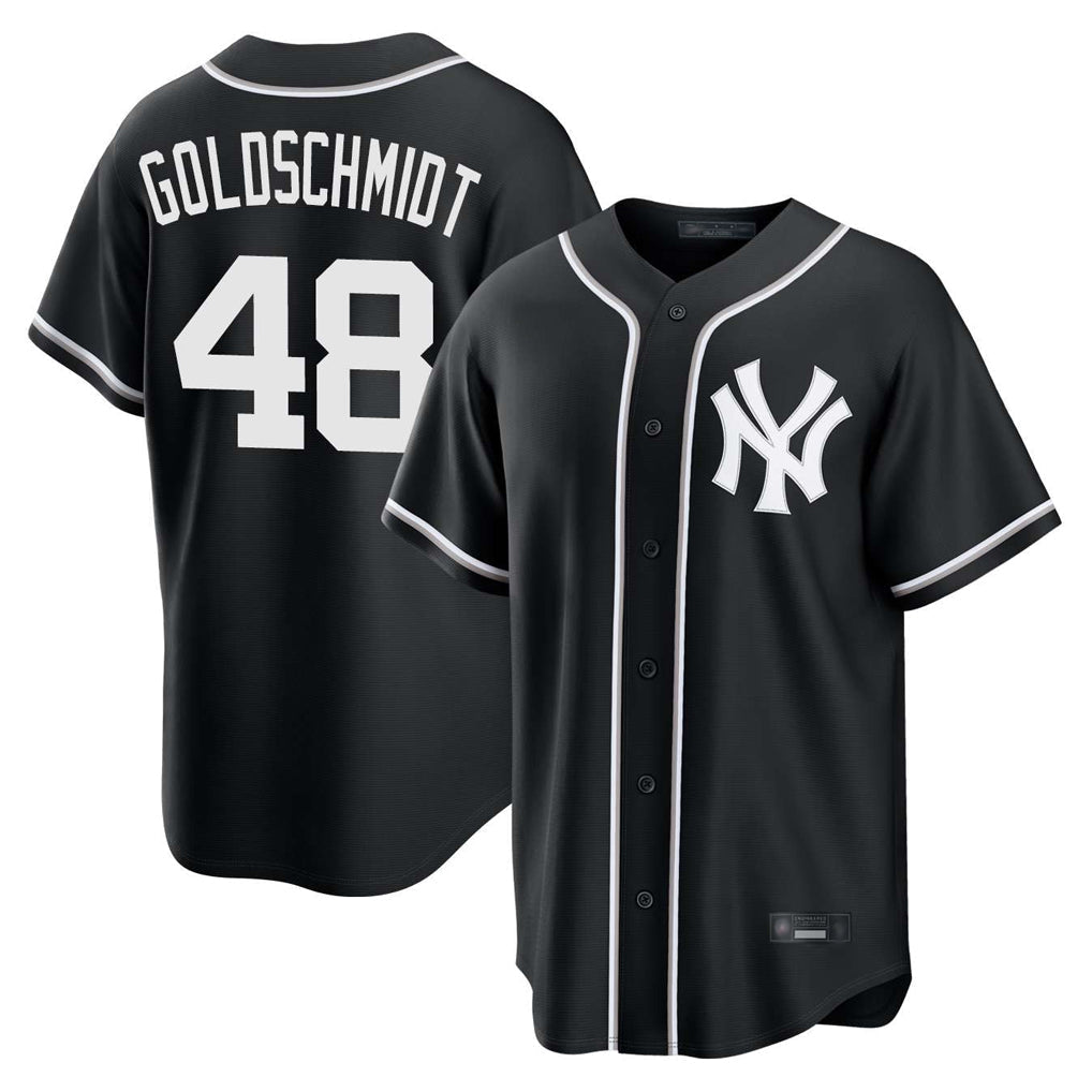 Elroe NY.Yankees #48 Paul Goldschmidt Player Black Out Game Home Stitched Jerseys