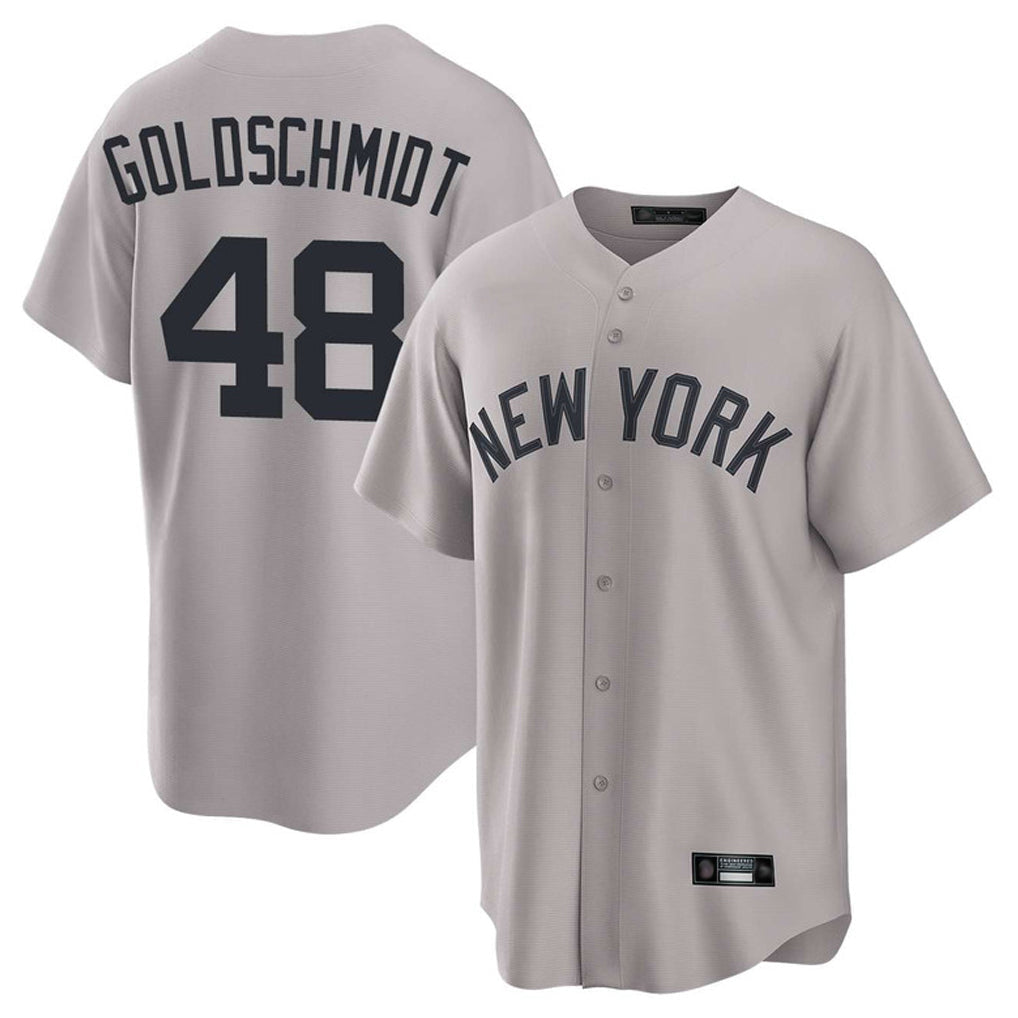 Elroe NY.Yankees #48 Paul Goldschmidt Player Gray Game Home Stitched Jerseys