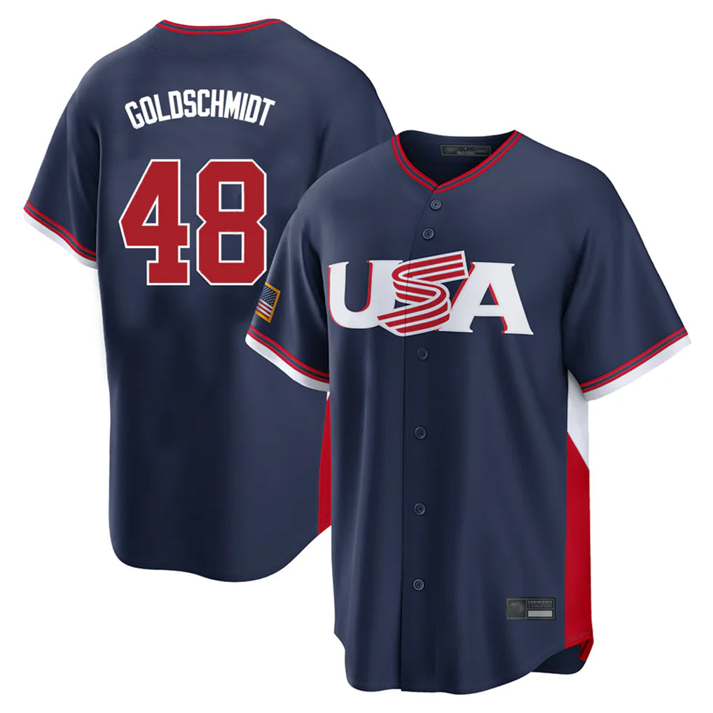 Elroe NY.Yankees #48 Paul Goldschmidt Player Navy USA 2026 World Classic Limited Game Stitched Jerseys
