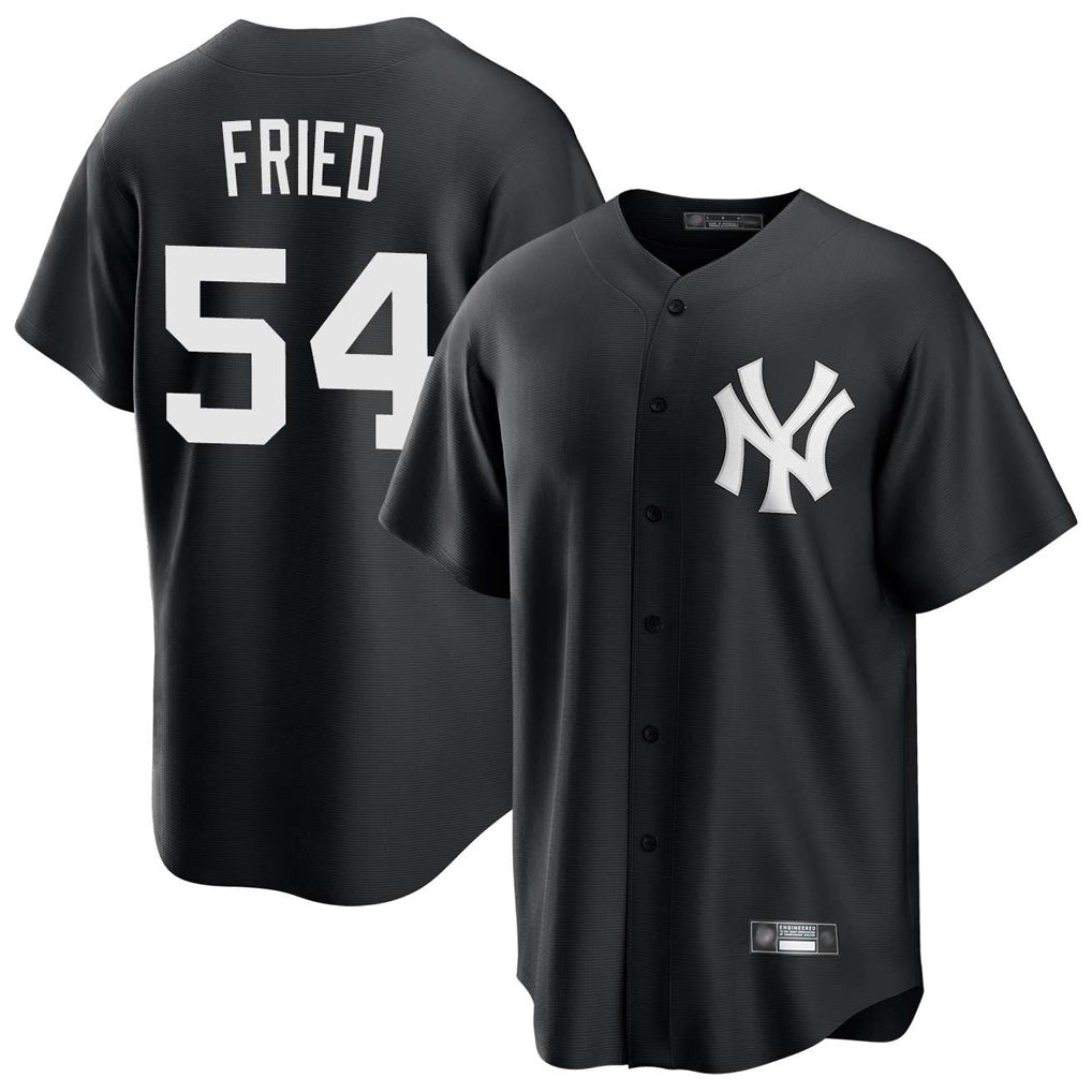 Elroe NY.Yankees #54 Max Fried Player Black Game Stitched Jerseys