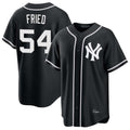 Elroe NY.Yankees #54 Max Fried Player Black Out Game Stitched Jerseys
