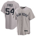 Elroe NY.Yankees #54 Max Fried Player Gray Game Home Stitched Jerseys