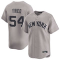 Elroe NY.Yankees #54 Max Fried Player Gray Limited Home Stitched Jerseys