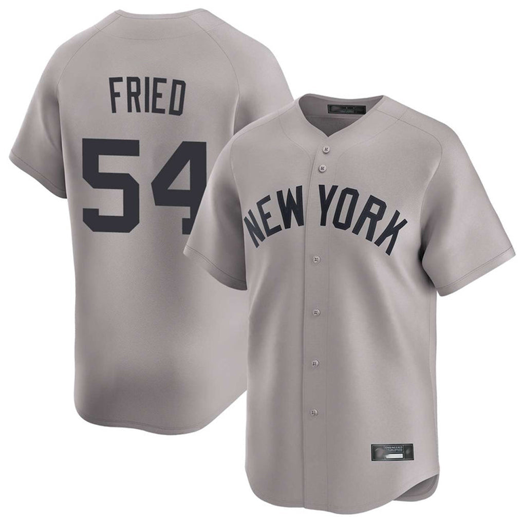 Elroe NY.Yankees #54 Max Fried Player Gray Limited Home Stitched Jerseys
