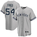 Elroe NY.Yankees #54 Max Fried Player Gray Road Game Stitched Jerseys
